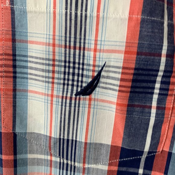 Nautica Men’s Long Sleeve Red & Blue Checked Shirt – Size Large - Picture 3 of 14